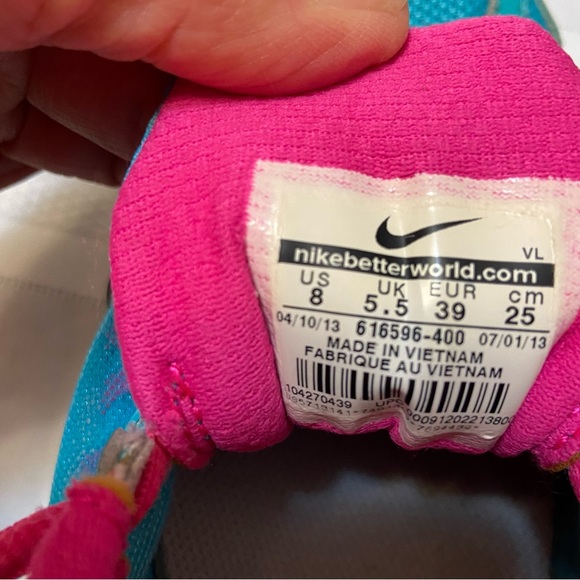 Nike Air Relentless 3 Womens Running Athletic Shoes Bright Blue & Pink size 8 - Picture 7 of 8